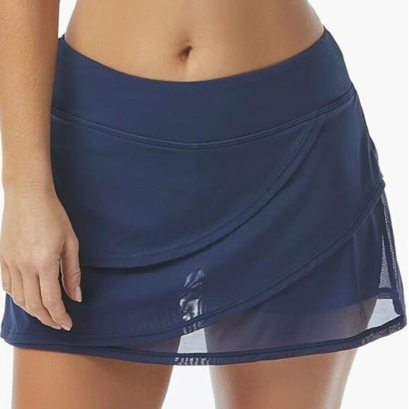 CoCo Reef Women's Mesh Layer Swim Skort Blue Size XL 8827 - Picture 1 of 3